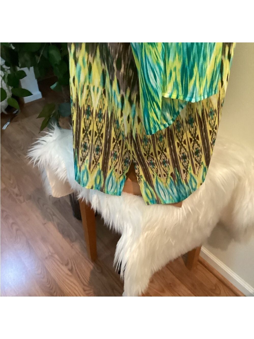 Kim Rogers Woman Multicolor Ikat Print semi sheer kimono 3X - Picture 7 of 11